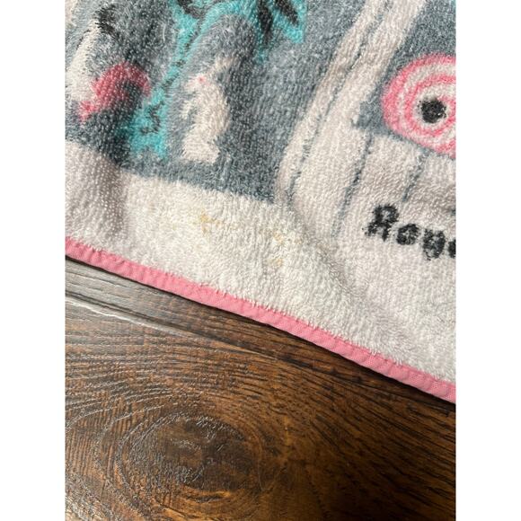 Vintage Clothing - Terry Cloth Half Apron - Mid Century House Scene Royal Terry - Picture 3 of 5